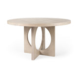 Liesl 54.L x Barely Gray Finished Wood W/ Circular Top Dining Table by Mercana at Eve Furniture