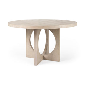 Liesl 54.L x Barely Gray Finished Wood W/ Circular Top Dining Table by Mercana at Eve Furniture