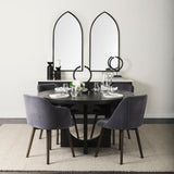 Liesl 54.L x Black Wood W/ Circular Top Dining Table by Mercana at Eve Furniture