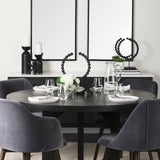 Liesl 54.L x Black Wood W/ Circular Top Dining Table by Mercana at Eve Furniture