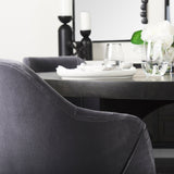 Liesl 54.L x Black Wood W/ Circular Top Dining Table by Mercana at Eve Furniture