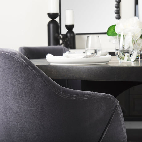 Liesl 54.L x Black Wood W/ Circular Top Dining Table by Mercana at Eve Furniture