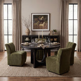 Liesl 54.L x Black Wood W/ Circular Top Dining Table by Mercana at Eve Furniture