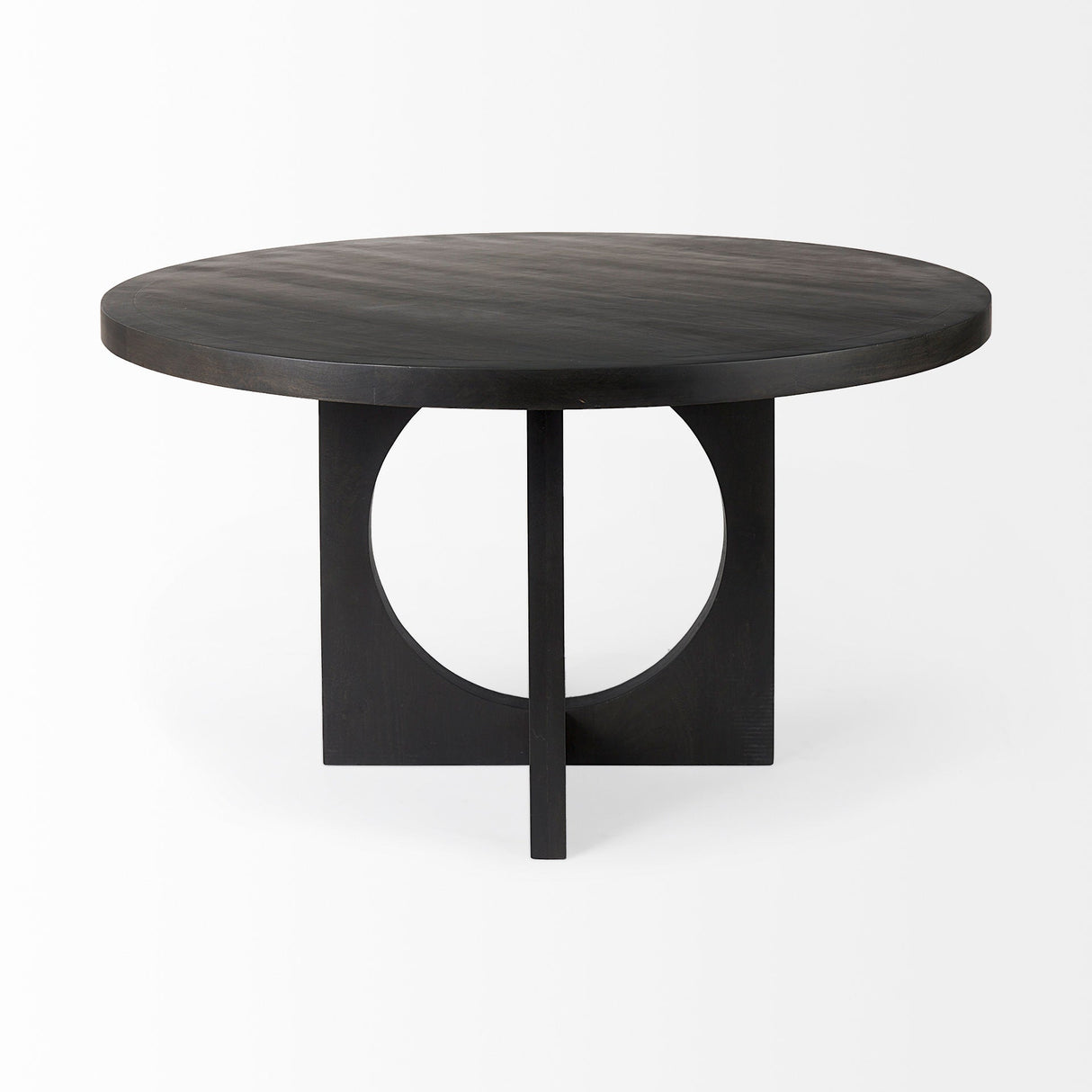 Liesl 54.L x Black Wood W/ Circular Top Dining Table by Mercana at Eve Furniture