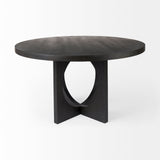 Liesl 54.L x Black Wood W/ Circular Top Dining Table by Mercana at Eve Furniture