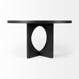 Liesl 54.L x Black Wood W/ Circular Top Dining Table by Mercana at Eve Furniture