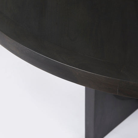 Liesl 54.L x Black Wood W/ Circular Top Dining Table by Mercana at Eve Furniture