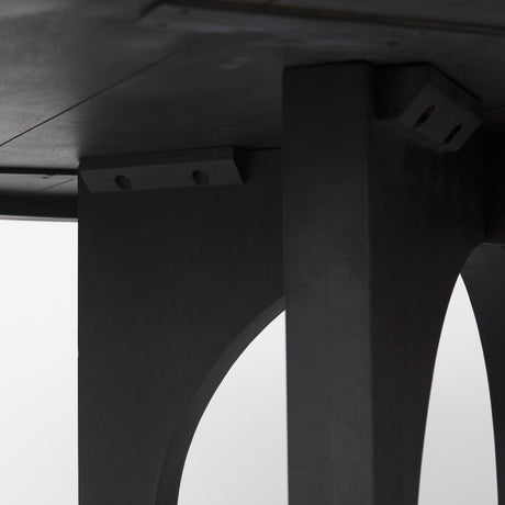 Liesl 54.L x Black Wood W/ Circular Top Dining Table by Mercana at Eve Furniture