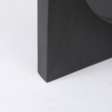 Liesl 54.L x Black Wood W/ Circular Top Dining Table by Mercana at Eve Furniture