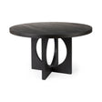 Liesl 54.L x Black Wood W/ Circular Top Dining Table by Mercana at Eve Furniture