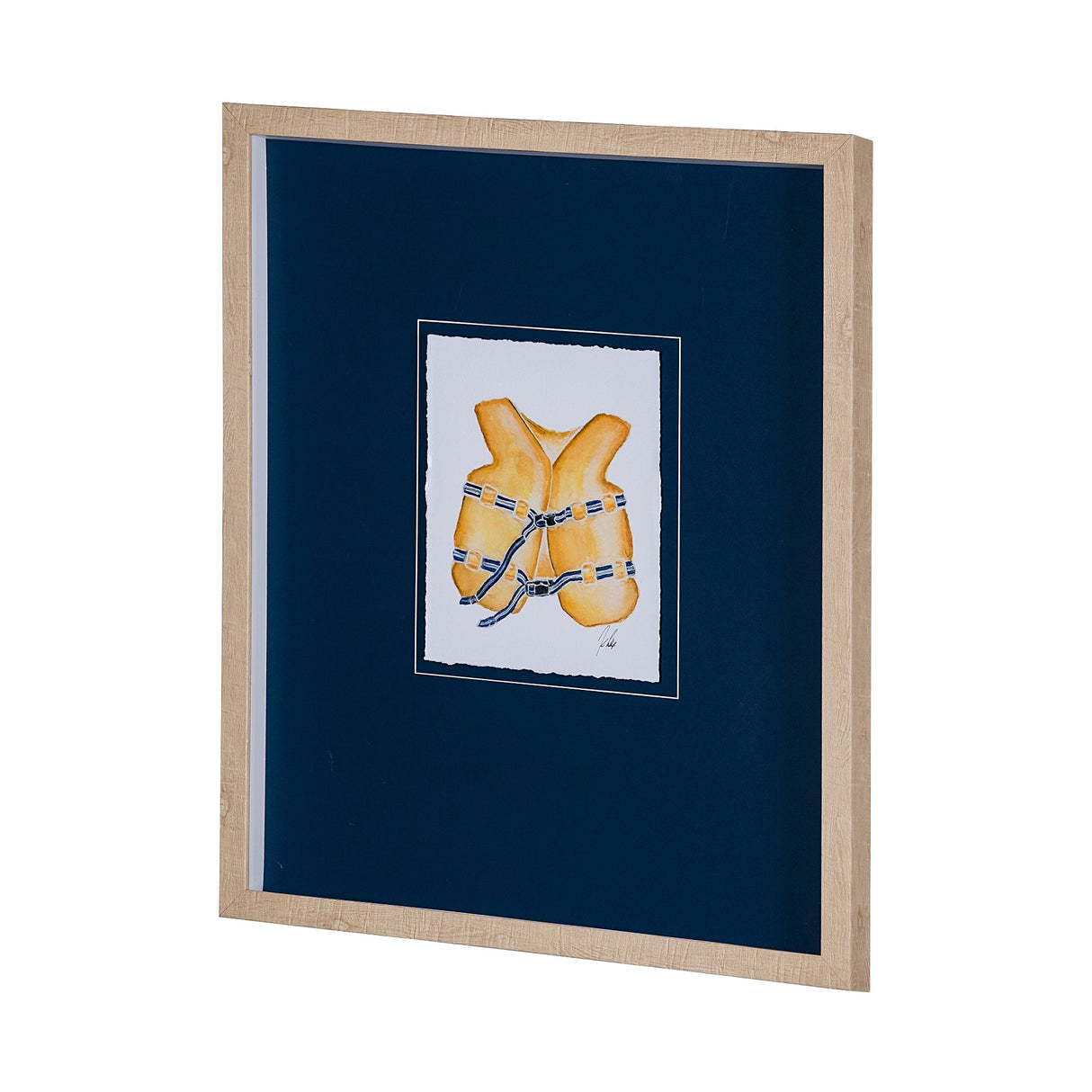 Lifejacket I by Mercana Studio a Hand Embellished Textured Framed Art Print Matted under Glass by Mercana at Eve Furniture