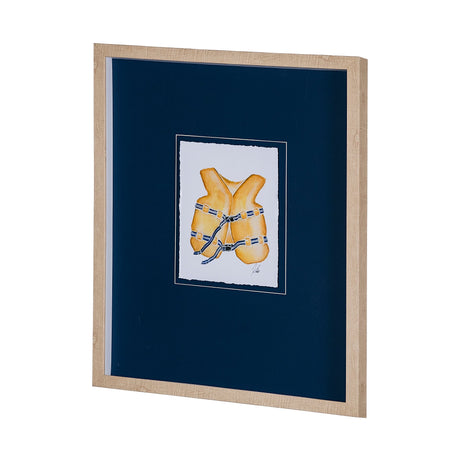 Lifejacket I by Mercana Studio a Hand Embellished Textured Framed Art Print Matted under Glass by Mercana at Eve Furniture