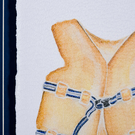 Lifejacket I by Mercana Studio a Hand Embellished Textured Framed Art Print Matted under Glass by Mercana at Eve Furniture