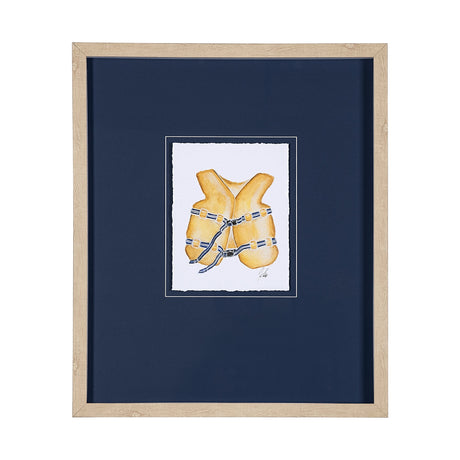 Lifejacket I by Mercana Studio a Hand Embellished Textured Framed Art Print Matted under Glass by Mercana at Eve Furniture