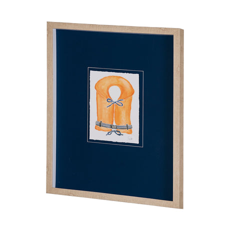 Lifejacket II by Mercana Studio a Hand Embellished Textured Framed Art Print Matted under Glass by Mercana at Eve Furniture