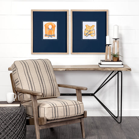 Lifejacket II by Mercana Studio a Hand Embellished Textured Framed Art Print Matted under Glass by Mercana at Eve Furniture