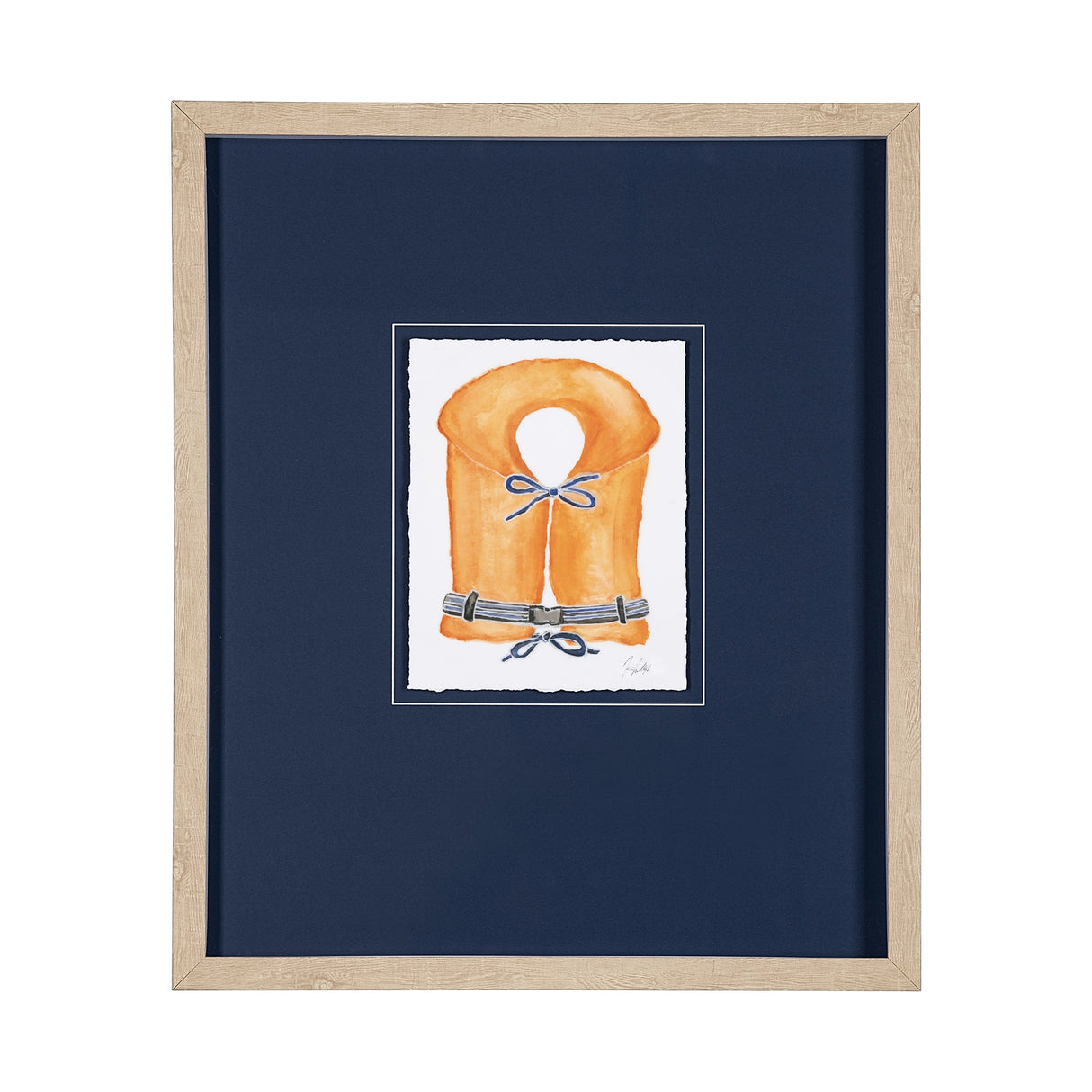 Lifejacket II by Mercana Studio a Hand Embellished Textured Framed Art Print Matted under Glass by Mercana at Eve Furniture