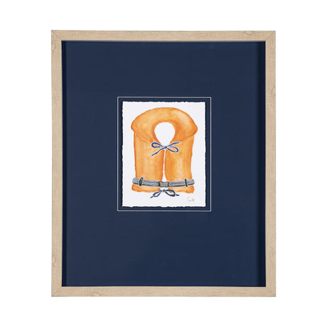 Lifejacket II by Mercana Studio a Hand Embellished Textured Framed Art Print Matted under Glass by Mercana at Eve Furniture