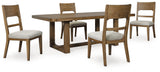 Cabalynn Light Brown Dining Table and 4 Chairs