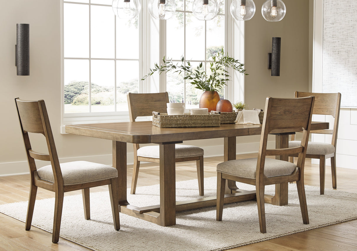 Cabalynn Light Brown Dining Table and 4 Chairs