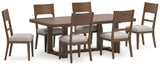 Cabalynn Light Brown Dining Table and 6 Chairs