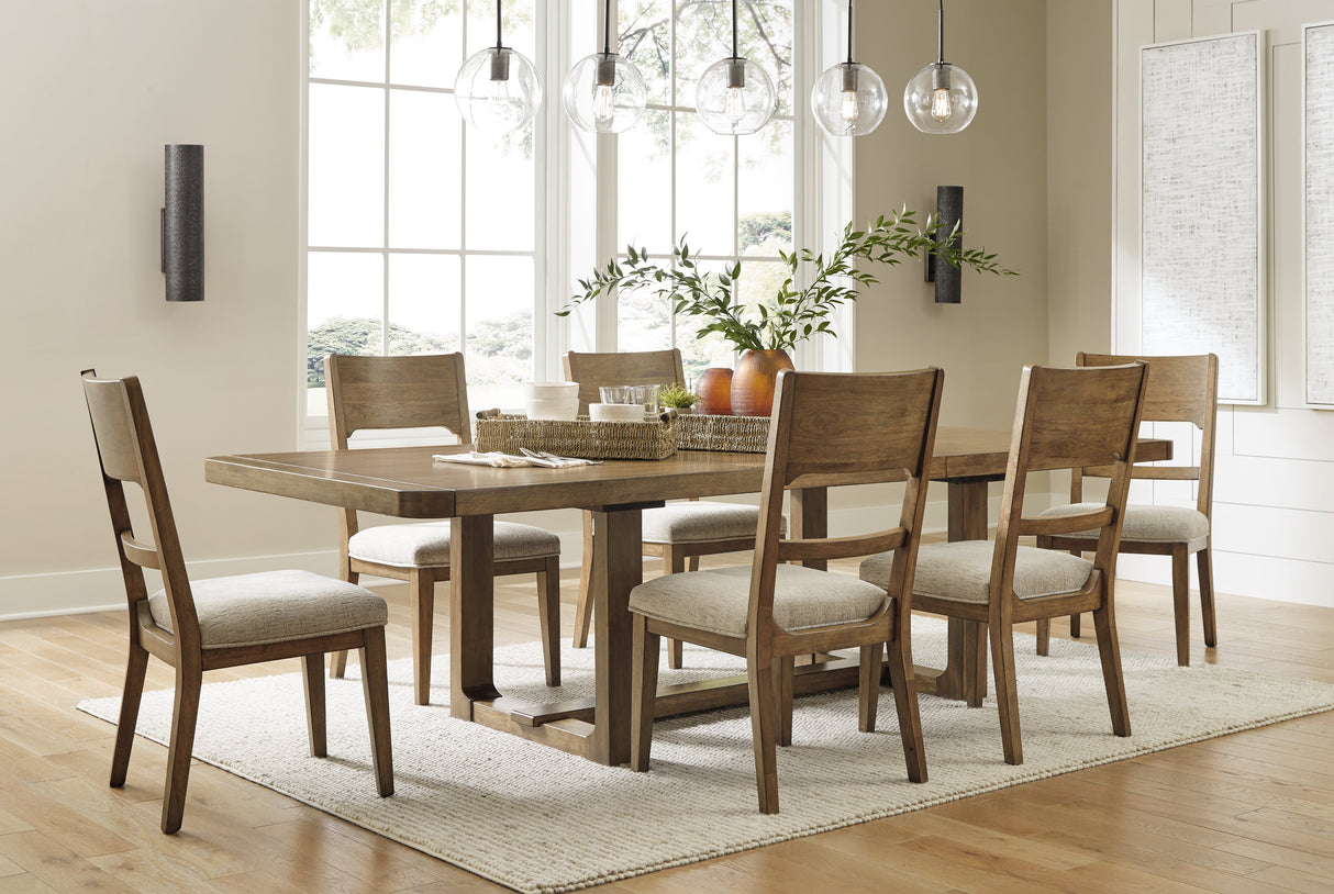 Cabalynn Light Brown Dining Table and 6 Chairs