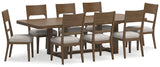 Cabalynn Light Brown Dining Table and 8 Chairs