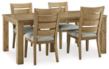 Galliden Light Brown Dining Table and 4 Chairs