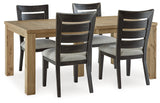 Galliden Light Brown Dining Table and 4 Chairs