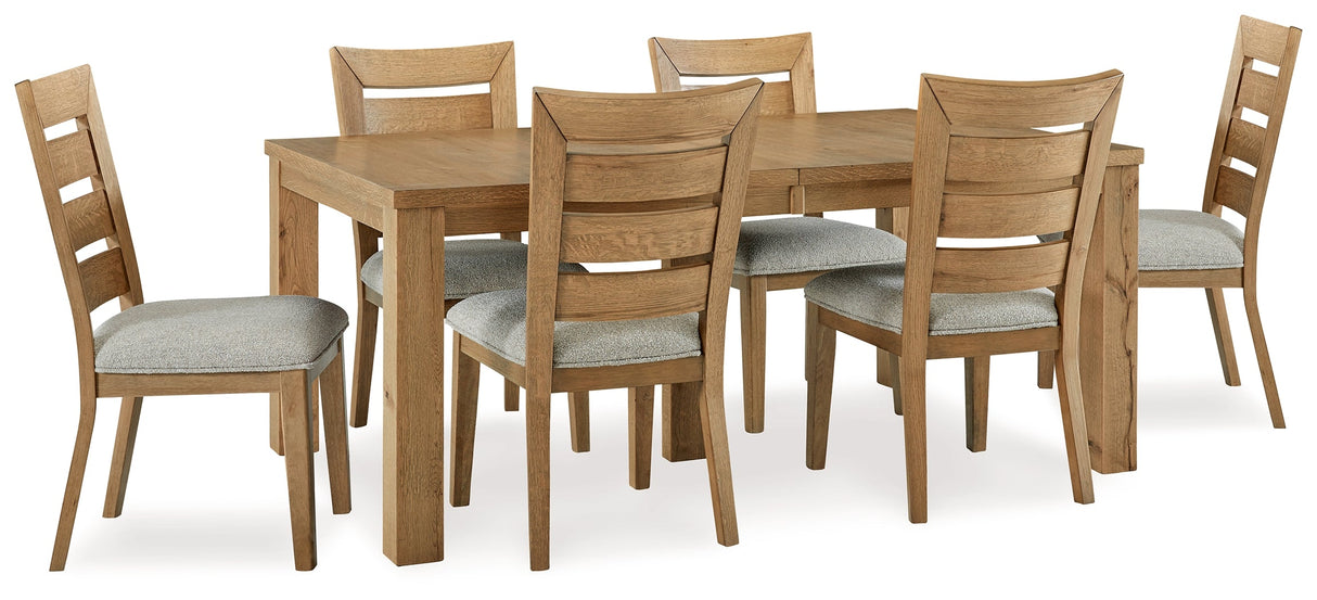 Galliden Light Brown Dining Table and 6 Chairs