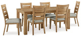 Galliden Light Brown Dining Table and 6 Chairs