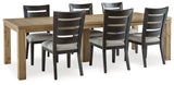 Galliden Light Brown Dining Table and 6 Chairs