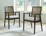 Galliden Light Brown Dining Table and 6 Chairs with Server