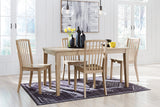 Gleanville Dining Table and 4 Chairs in Light Brown