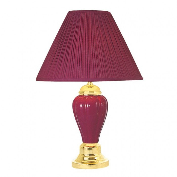 Light Burgundy Table Lamp (6/Box) by Furniture of America at Eve Furniture
