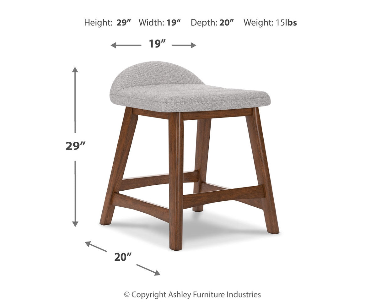 Lyncott Counter Height Dining Table and 4 Barstools in Light Gray/Brown