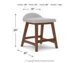 Lyncott Counter Height Dining Table and 4 Barstools in Light Gray/Brown