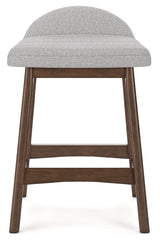 Lyncott Counter Height Dining Table and 4 Barstools in Light Gray/Brown