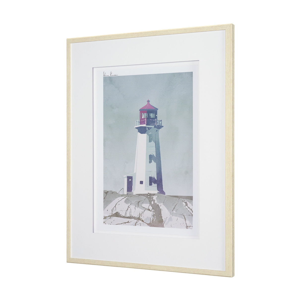 Lighthouse II-Tybee Island by Mercana Studio a Hand Embellished Framed Art Print Matted under Glass by Mercana at Eve Furniture