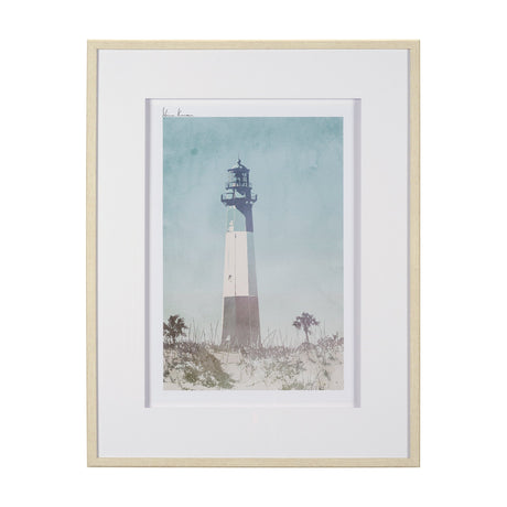 Lighthouse II-Tybee Island by Mercana Studio a Hand Embellished Framed Art Print Matted under Glass by Mercana at Eve Furniture