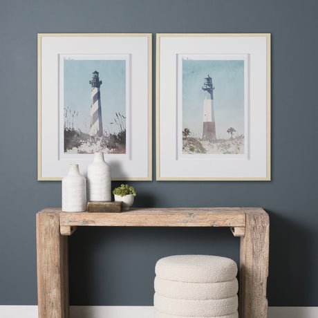 Lighthouse III-Peggy's Cove by Mercana Studio a Hand Embellished Framed Art Print Matted under Glass by Mercana at Eve Furniture