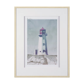 Lighthouse III-Peggy's Cove by Mercana Studio a Hand Embellished Framed Art Print Matted under Glass by Mercana at Eve Furniture