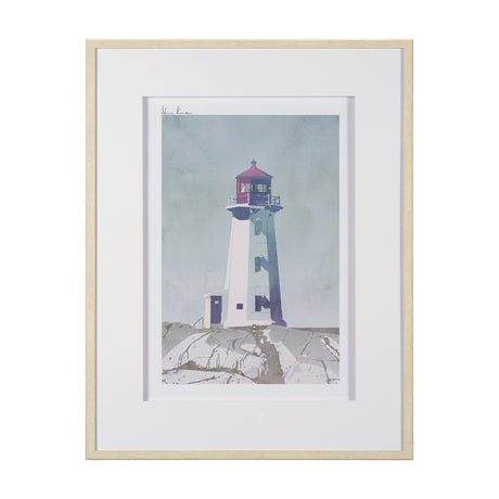 Lighthouse III-Peggy's Cove by Mercana Studio a Hand Embellished Framed Art Print Matted under Glass by Mercana at Eve Furniture