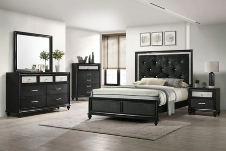 Lila Black Nightstand by Crown Mark at Eve Furniture