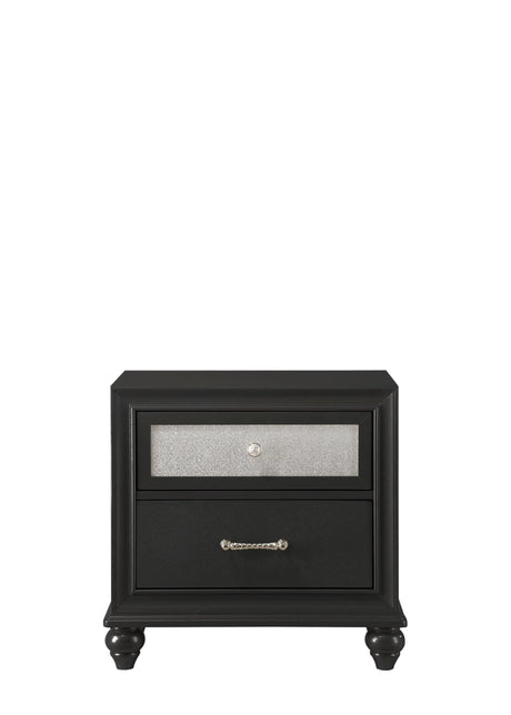 Lila Black Nightstand by Crown Mark at Eve Furniture