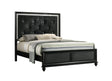 Lila Black Queen Upholstered Panel Bed by Crown Mark at Eve Furniture