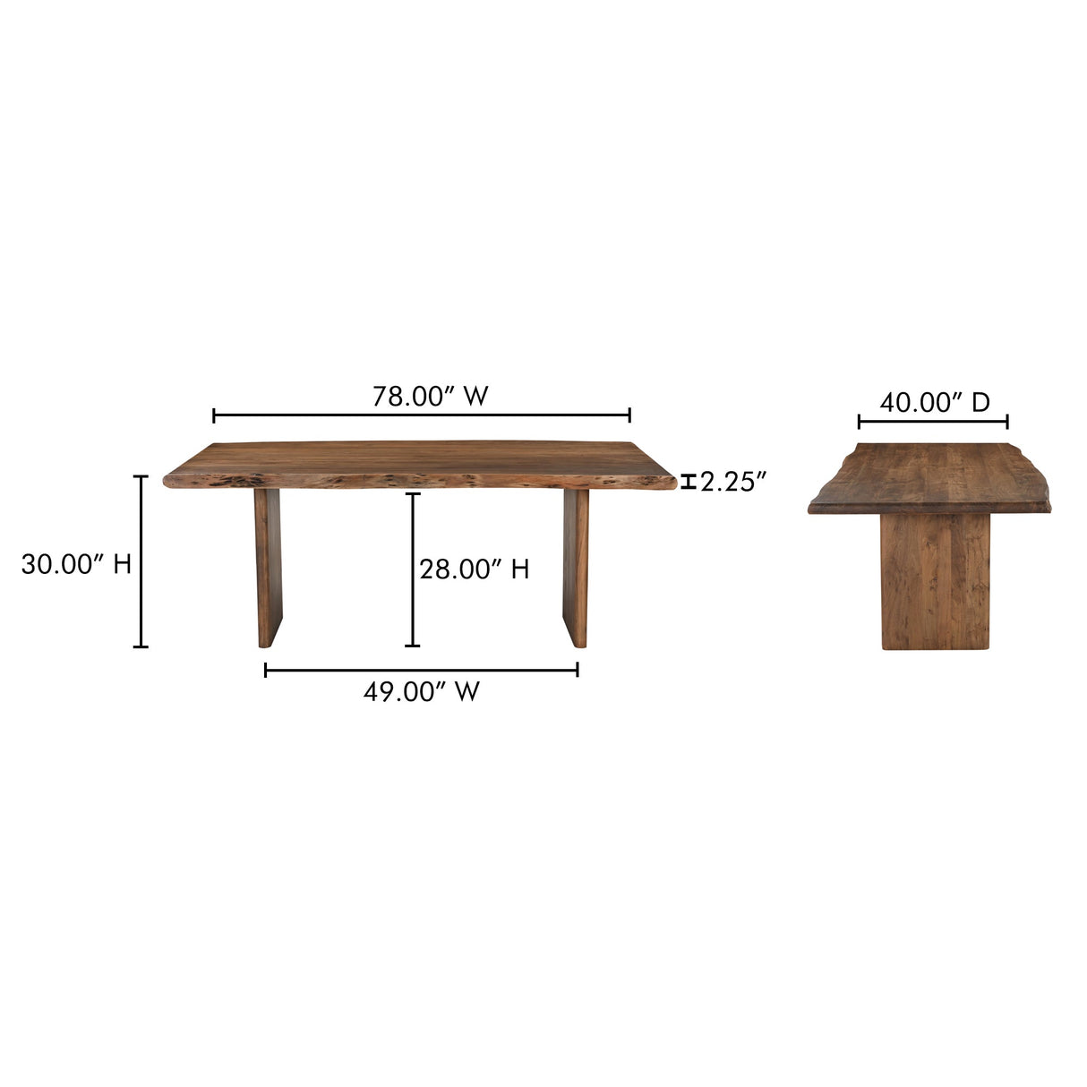 Lila Brown Small Dining Table by Moe's Home at Eve Furniture