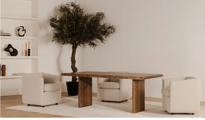 Lila Large Dining Table Brown by Moe's Home at Eve Furniture