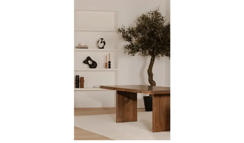Lila Large Dining Table Brown by Moe's Home at Eve Furniture