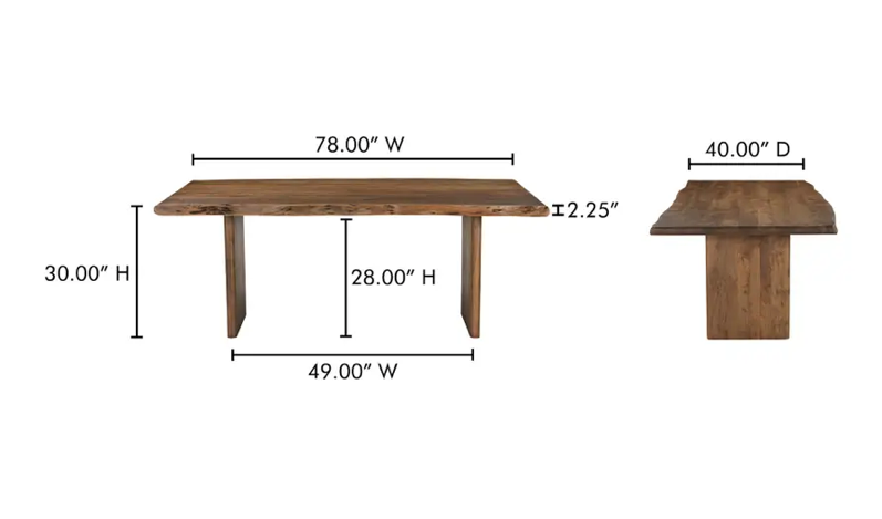 Lila Small Dining Table Brown by Moe's Home at Eve Furniture